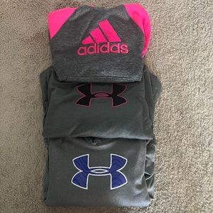 UA and Adidas hoodies
